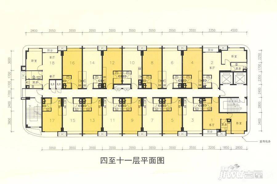 御峰誉都1室1厅1卫51.7㎡户型图