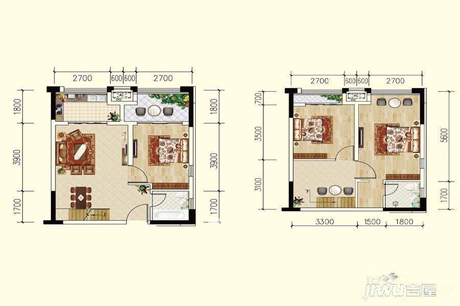 易度庭院时光3室2厅2卫户型图