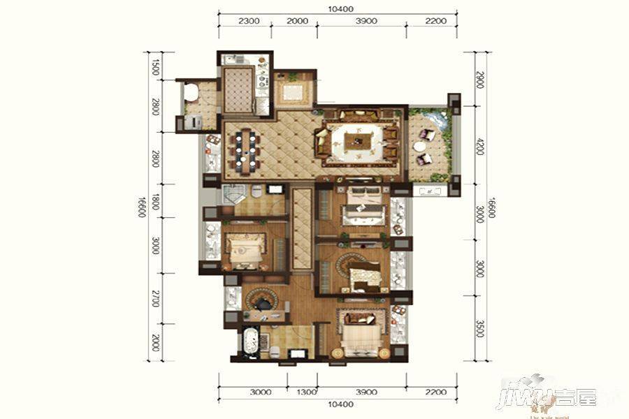 富力湾5室2厅2卫146㎡户型图