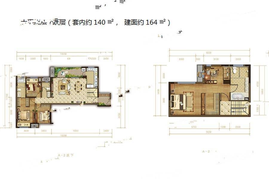 公园九里4室2厅3卫164㎡户型图