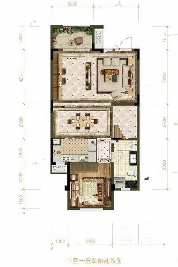 金科天元道4室2厅3卫123.9㎡户型图