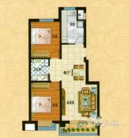 白沙小筑2室2厅1卫105㎡户型图