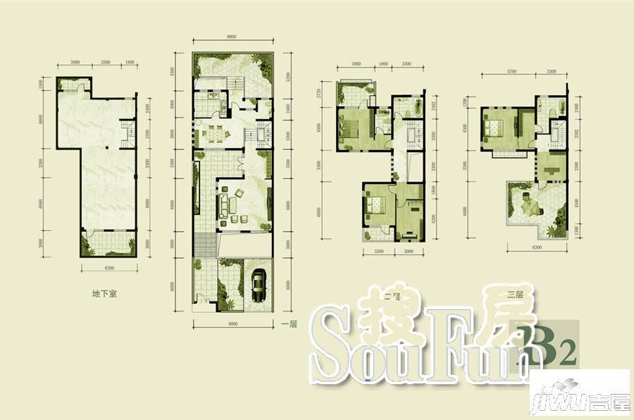 阳光学府华庭5室4厅3卫376.5㎡户型图