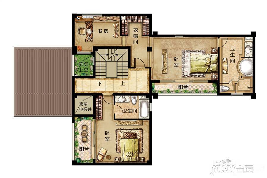 10 12 合院别墅b2户型(二层)