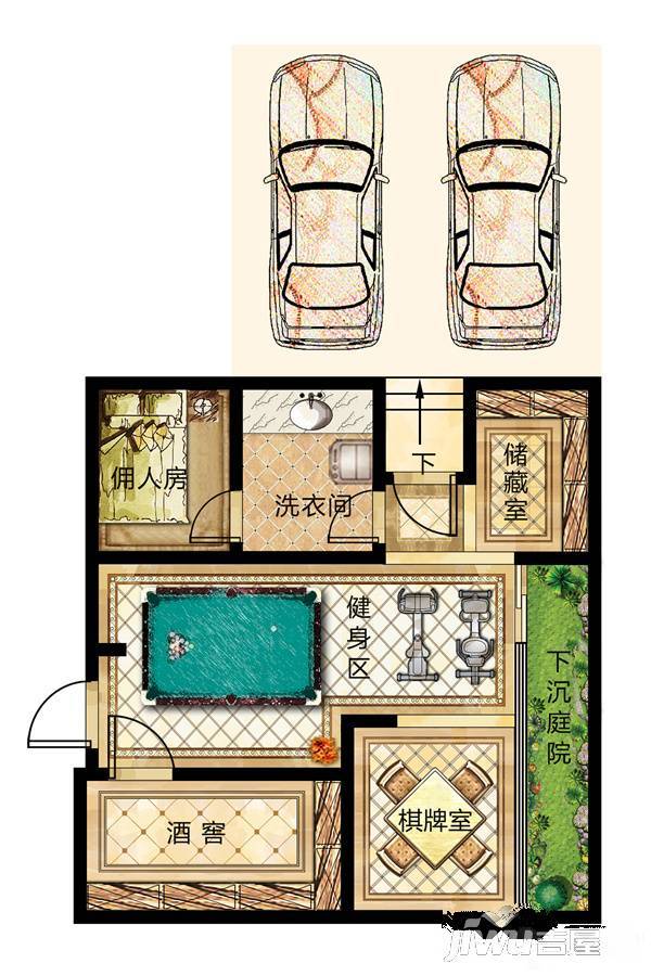 南湖庄园别墅3室1厅0卫289㎡户型图