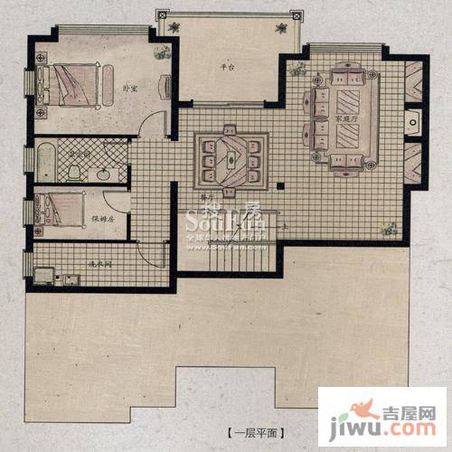 中国边城4室5厅3卫281.1㎡户型图