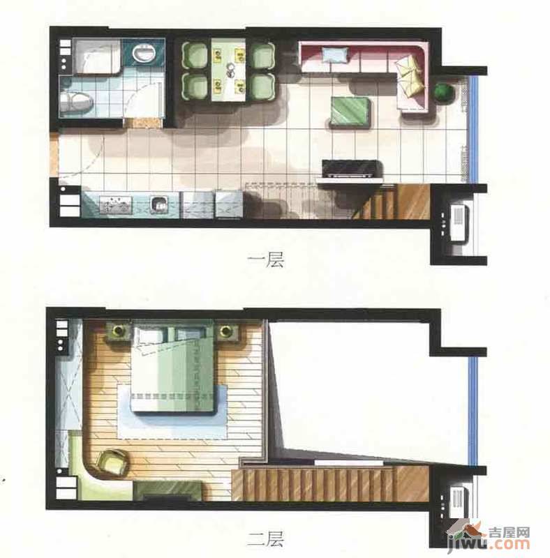 常发广场1室1厅1卫49.6㎡户型图