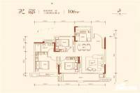 乐富强玖悦府3室2厅2卫106㎡户型图