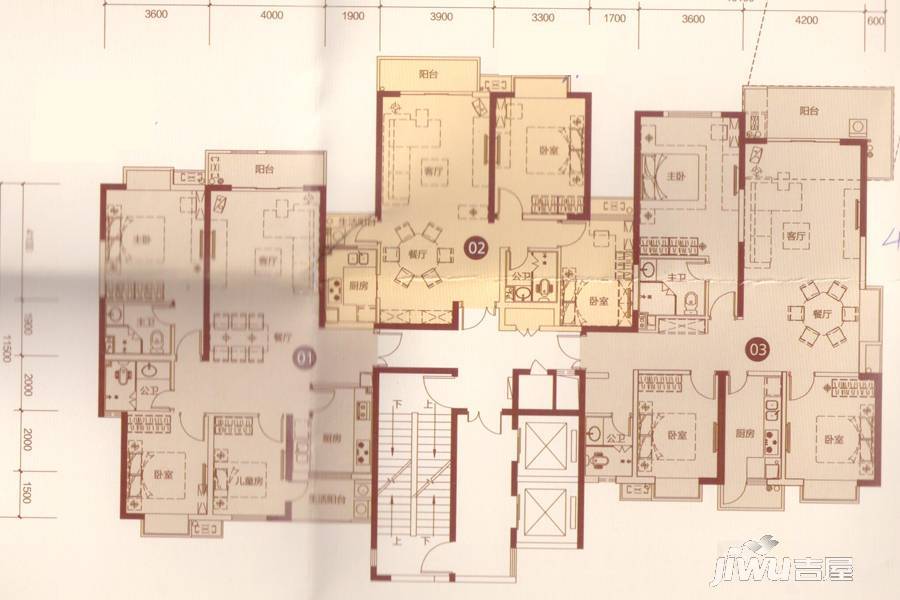 碧宸西海岸3室2厅2卫143.7㎡户型图