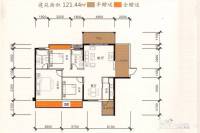 富森领峰3室2厅2卫121.4㎡户型图