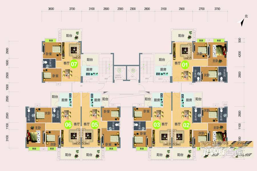 万山星悦3室2厅2卫110㎡户型图