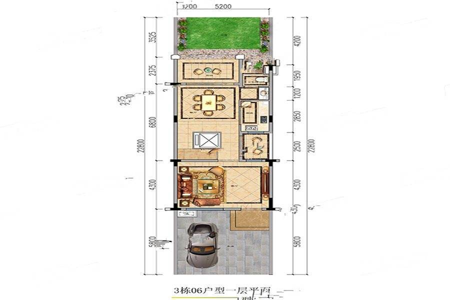 东湖御苑1室2厅1卫119㎡户型图