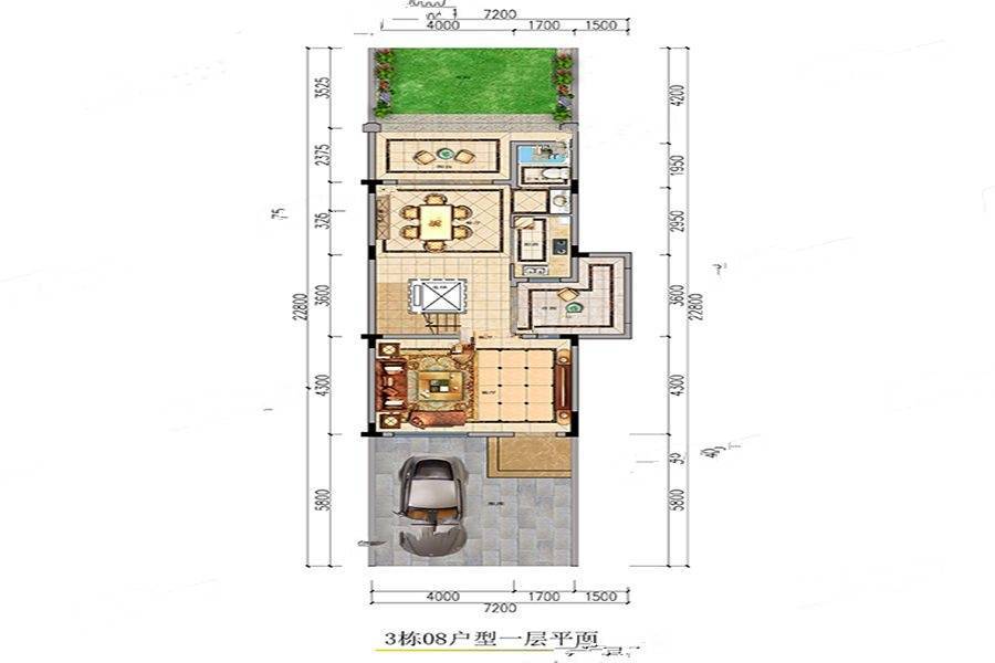 东湖御苑1室1厅1卫164㎡户型图