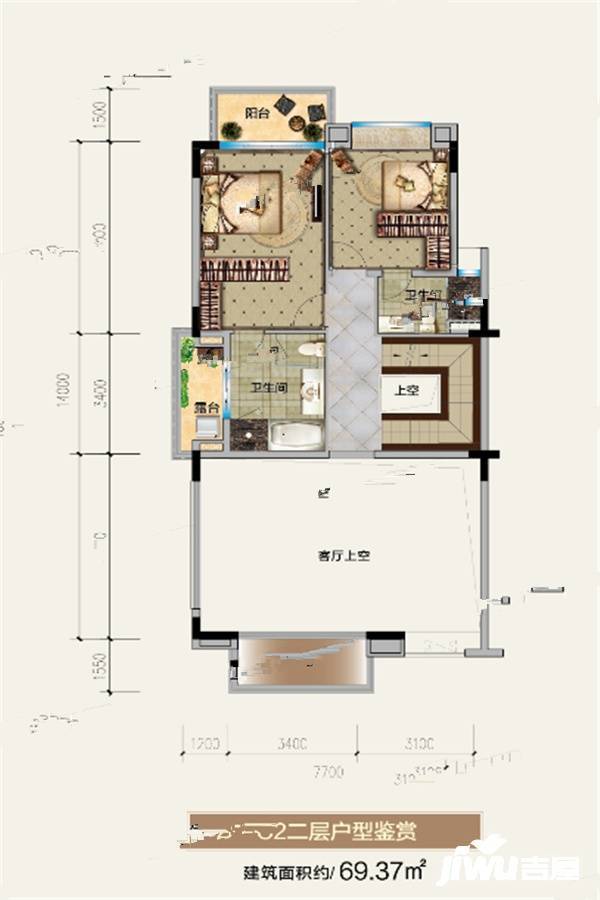 万山天悦4室3厅1卫252.9㎡户型图