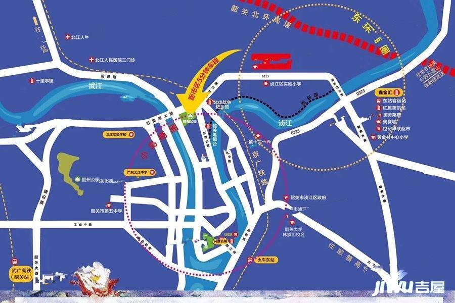 韶关碧桂园江山樾位置交通图