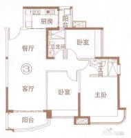 宏鼎海山壹号3室2厅2卫105㎡户型图