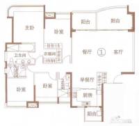 宏鼎海山壹号4室3厅3卫181㎡户型图