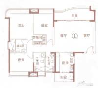 宏鼎海山壹号3室2厅3卫145㎡户型图