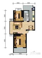 现代兴华苑2室2厅1卫79.4㎡户型图