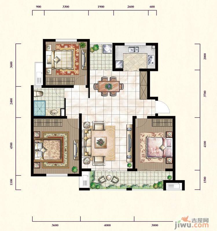 御景园
                                                            3房2厅1卫
