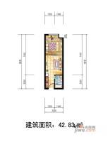 苹果公寓1室1厅1卫42.8㎡户型图