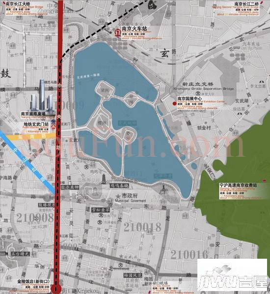 玄武湖金茂广场位置交通图图片