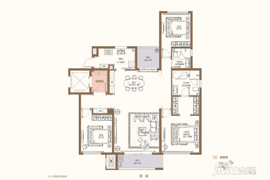 升龙公园道3室2厅2卫149㎡户型图