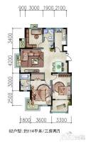 林景雅园3室2厅2卫114㎡户型图