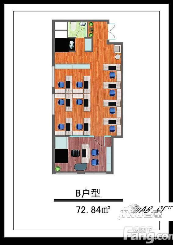 南邮大厦普通住宅72.8㎡户型图