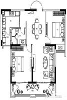 碧湖天辰2室2厅1卫70㎡户型图