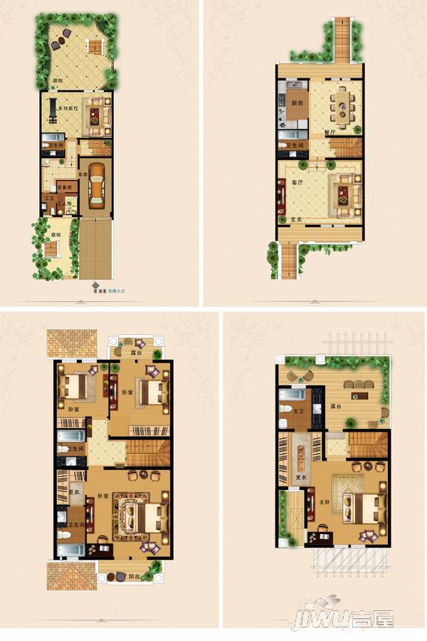 东紫园5室3厅5卫226.9㎡户型图