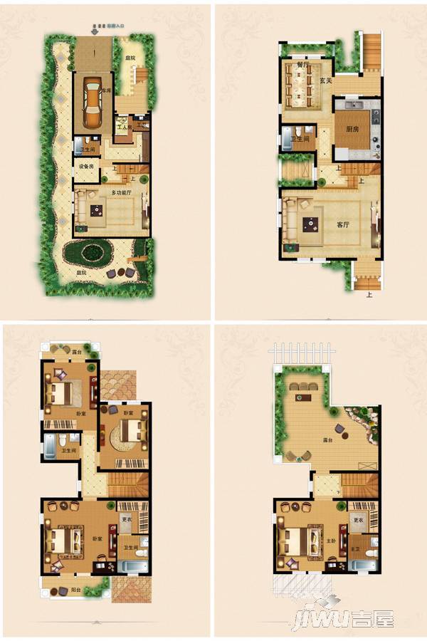 东紫园5室3厅5卫213.2㎡户型图