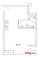 赞成领尚1室1厅1卫64.9㎡户型图