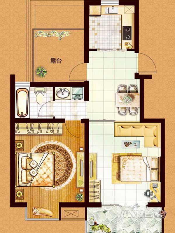 东骏华府2室2厅0卫84.4㎡户型图