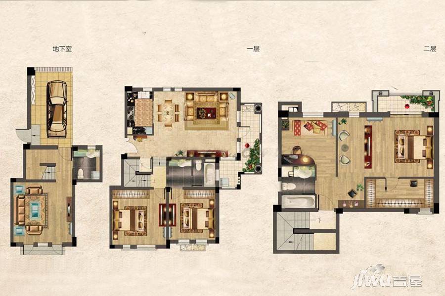 蓝湖西岸3室2厅2卫219㎡户型图