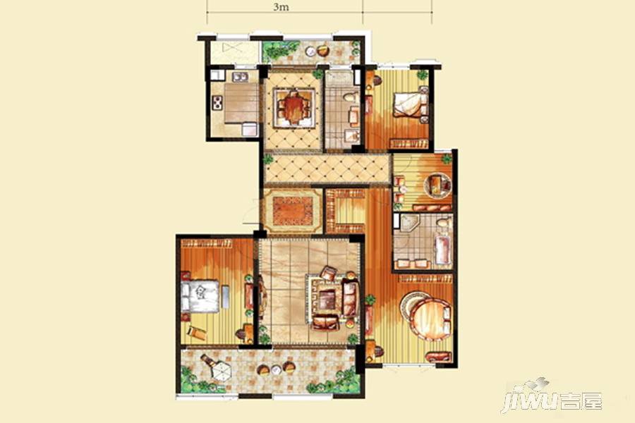 恒信珑湖国际4室2厅2卫191㎡户型图