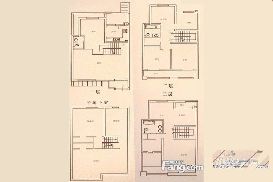 中北英郡5室5厅3卫330㎡户型图