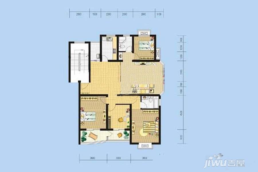 水岸康城3室2厅1卫143.6㎡户型图