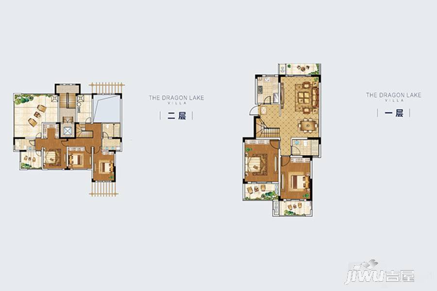 九龙湖别墅5室2厅3卫208㎡户型图