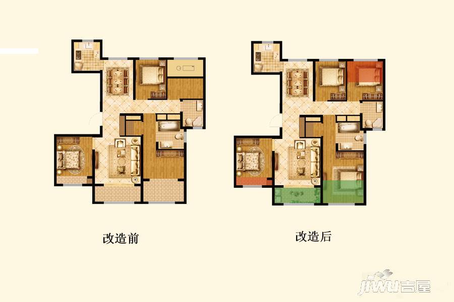 东城金茂悦4室2厅2卫119㎡户型图