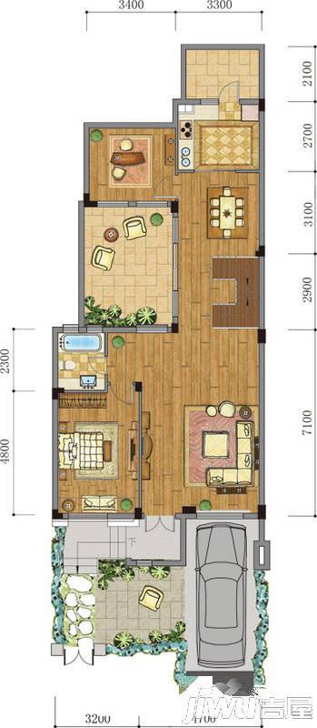 宏图上水庭院4室3厅3卫281.2㎡户型图