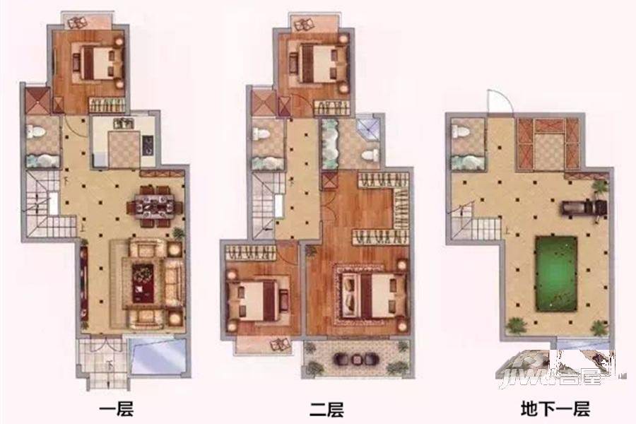 中南山锦花城4室3厅4卫127㎡户型图