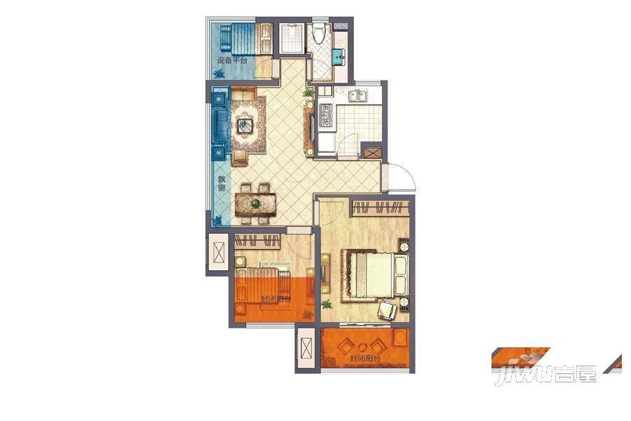 新城保利天地3室2厅1卫78㎡户型图