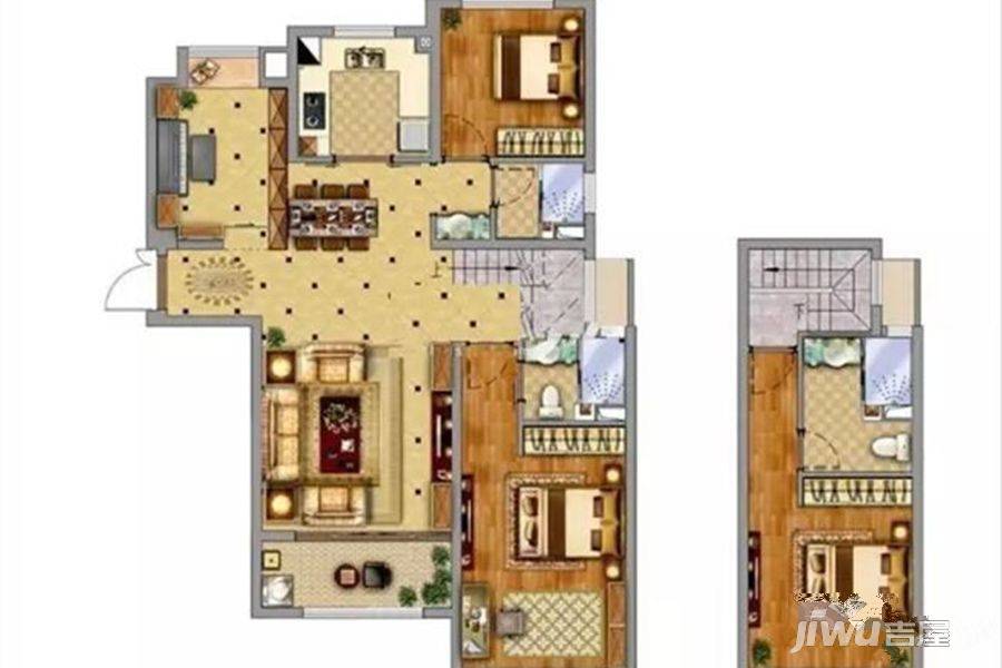 中南山锦花城4室2厅2卫110㎡户型图