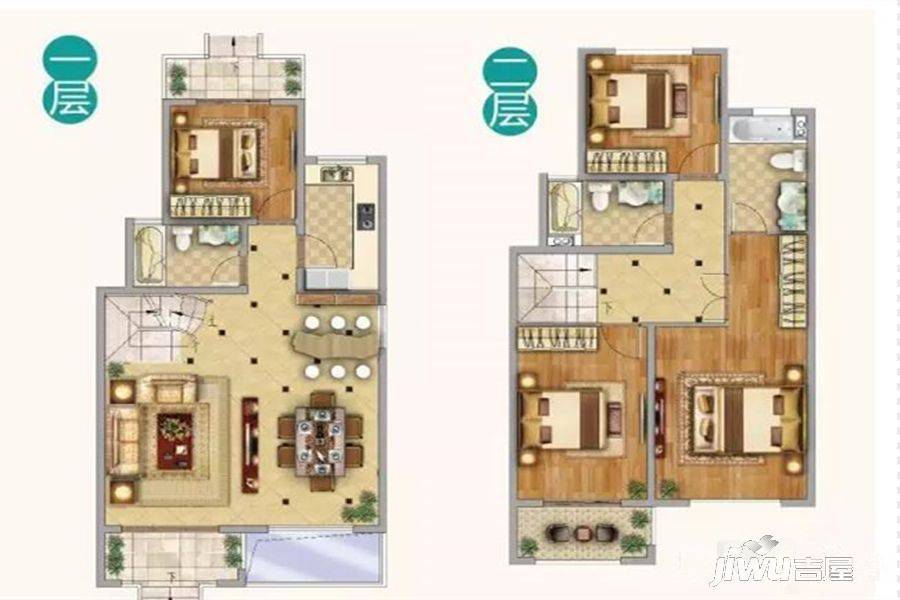 中南山锦花城4室2厅3卫137㎡户型图