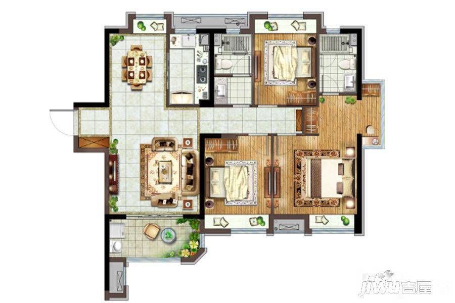 融侨悦城3室2厅2卫139㎡户型图