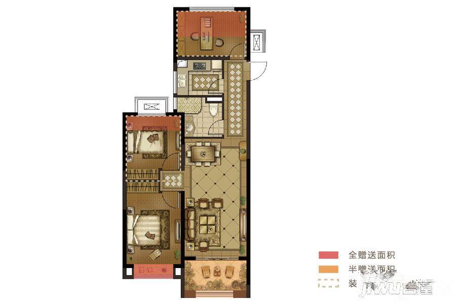 仙林印象3室2厅1卫88㎡户型图