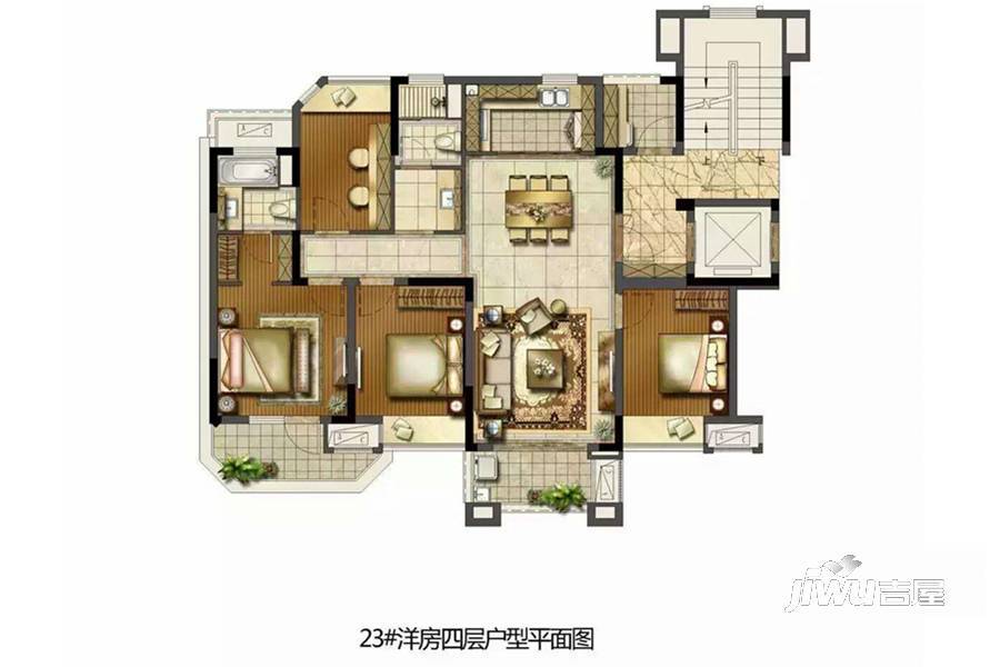 金地浅山艺境4室2厅2卫118㎡户型图