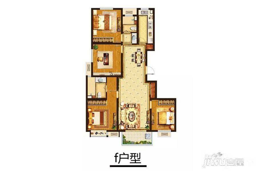 中垠紫金观邸4室2厅2卫137㎡户型图