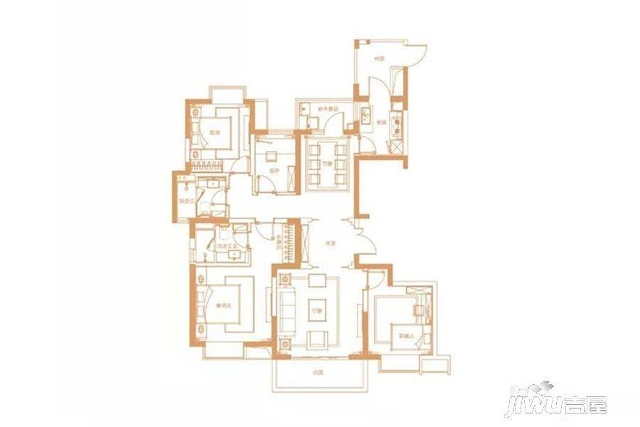 禹洲吉庆里4室2厅2卫140㎡户型图